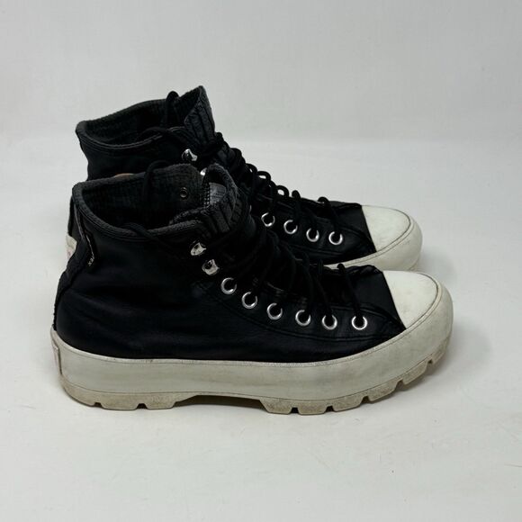 Converse All Star Chuck GoreTex Lugged Soles High Shoes Womens 9.5 Black Leather - Picture 5 of 16